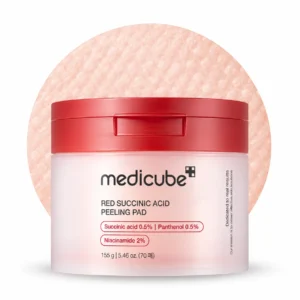 medicube Red succinic acid peeling pad -Almohadilla de tóner exfoliante para piel propensa a brotes Niacinamida