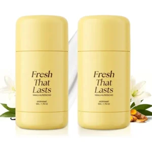 medicube Desodorante Fresh that lasts sin aluminio de ácido kójico y cúrcuma, barra perfumada de vainilla y pistacho